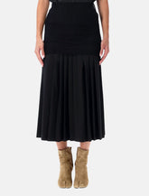 MM6 Maison Margiela Wool-Blend Pleated Midi Skirt -  | Spazio Pritelli