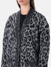 Oversized alpaca blend leopard cardigan -  | Spazio Pritelli