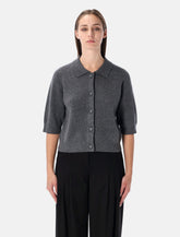 The Garment Como grey melange wool cashmere cardigan -  | Spazio Pritelli