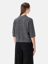 The Garment Como grey melange wool cashmere cardigan -  | Spazio Pritelli