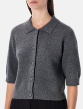The Garment Como grey melange wool cashmere cardigan -  | Spazio Pritelli