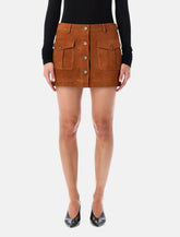 The Garment brown suede mini skirt with buttons -  | Spazio Pritelli