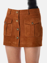 The Garment brown suede mini skirt with buttons -  | Spazio Pritelli