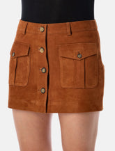 The Garment brown suede mini skirt with buttons -  | Spazio Pritelli