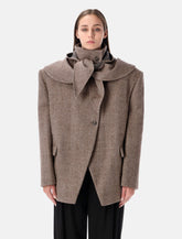 Magda Butrym chestnut wool hooded blazer -  | Spazio Pritelli