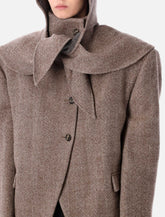 Magda Butrym chestnut wool hooded blazer -  | Spazio Pritelli