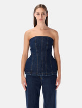Magda Butrym strapless denim corset top -  | Spazio Pritelli