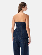 Magda Butrym strapless denim corset top -  | Spazio Pritelli