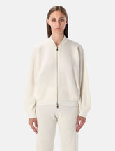 Fabiana Filippi ivory ribbed knit bomber -  | Spazio Pritelli