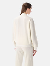 Fabiana Filippi ivory ribbed knit bomber -  | Spazio Pritelli