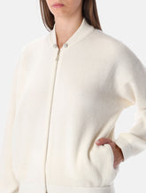 Fabiana Filippi ivory ribbed knit bomber -  | Spazio Pritelli