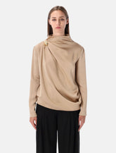 Fabiana Filippi satin draped blouse with jewel detail -  | Spazio Pritelli
