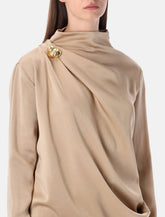 Fabiana Filippi satin draped blouse with jewel detail -  | Spazio Pritelli