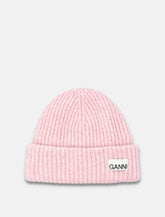 Ganni ribbed wool logo beanie -  | Spazio Pritelli