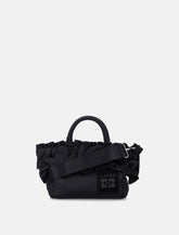 Ganni Black Nylon Ruffled Top Handle Bag -  | Spazio Pritelli