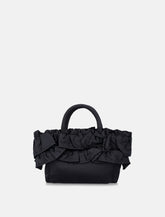 Ganni Black Nylon Ruffled Top Handle Bag -  | Spazio Pritelli