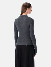 Ganni Grey Knitted Polo wool with Argyle Pattern -  | Spazio Pritelli