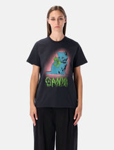 Ganni Black Kitty Cotton T-shirt -  | Spazio Pritelli