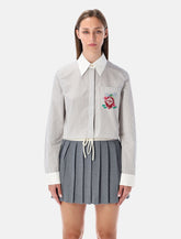 Casablanca cropped striped shirt with floral embroidery -  | Spazio Pritelli