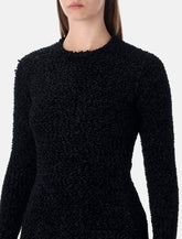 Ferragamo black short astrakhan-effect knit dress -  | Spazio Pritelli