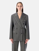 Ferragamo oversized double-breasted chevron wool blazer -  | Spazio Pritelli