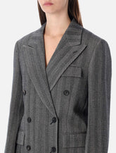 Ferragamo oversized double-breasted chevron wool blazer -  | Spazio Pritelli