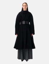 Balenciaga black wool wrap coat -  | Spazio Pritelli