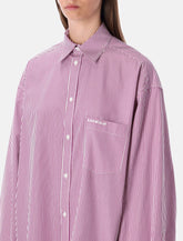 Balenciaga Oversized Striped Cotton Shirt with Knotted Cuffs -  | Spazio Pritelli