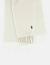 Polo Ralph Lauren wool scarf with fringe trim and logo -  | Spazio Pritelli