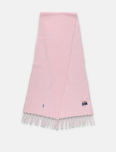 Polo Ralph Lauren wool scarf with fringe trim and logo -  | Spazio Pritelli