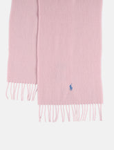 Polo Ralph Lauren wool scarf with fringe trim and logo -  | Spazio Pritelli