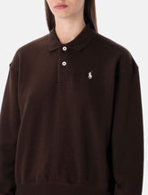 Polo Ralph Lauren brown cotton polo-collar sweatshirt -  | Spazio Pritelli