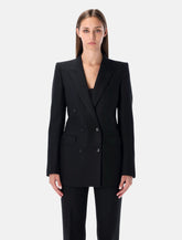 Tom Ford black harringbone wool double-breasted tailored jacket -  | Spazio Pritelli