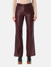 Pantaloni svasati in pelle di agnello bordeaux di Chloé -  | Spazio Pritelli