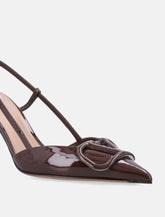Valentino Garavani brown patent slingback pumps -  | Spazio Pritelli