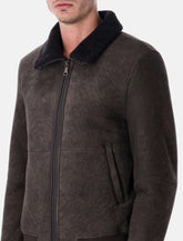 Sword 6.6.44 brown shearling jacket with fur collar -  | Spazio Pritelli