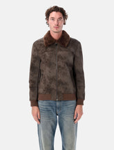 Sword eco-leather biker jacket with shearling collar -  | Spazio Pritelli