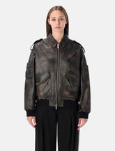 Sword 6.6.44 brown rub-off leather bomber -  | Spazio Pritelli