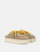 Miu Miu mocassini mule in camoscio beige con interno shearling -  | Spazio Pritelli