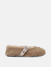 Miu Miu shearling ballerinas with buckle strap -  | Spazio Pritelli