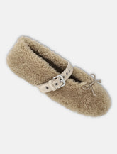 Miu Miu shearling ballerinas with buckle strap -  | Spazio Pritelli