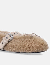 Miu Miu shearling ballerinas with buckle strap -  | Spazio Pritelli