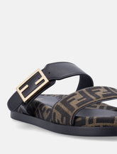 Fendi FF Monogram Leather Sandals -  | Spazio Pritelli