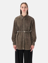 Camicia in pelle scamosciata con cintura di Fendi -  | Spazio Pritelli