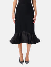 Fendi black Grain de Poudre wool midi skirt -  | Spazio Pritelli