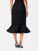 Fendi black Grain de Poudre wool midi skirt -  | Spazio Pritelli