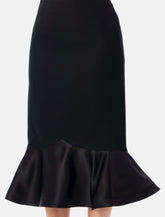 Fendi black Grain de Poudre wool midi skirt -  | Spazio Pritelli