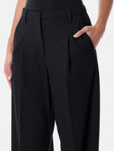 By Malene Birger Elsa black high-waisted wide-leg trousers -  | Spazio Pritelli