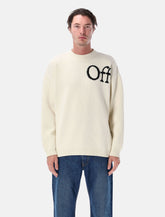 Off-White Bookish shared knit crewneck sweater with jacquard logo -  | Spazio Pritelli