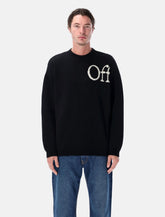Off-White Bookish shared knit crewneck sweater with jacquard logo -  | Spazio Pritelli